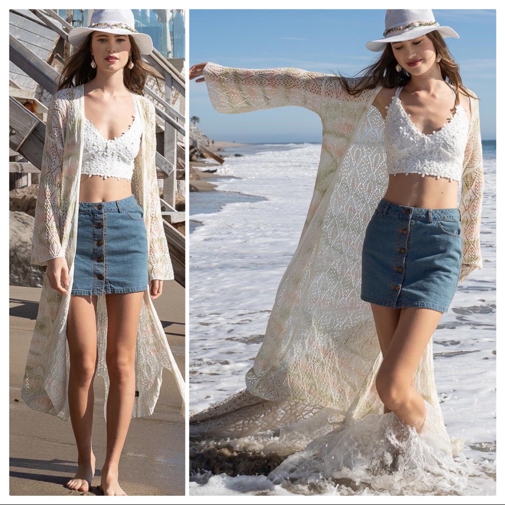 POL Waves of Color Beach Side Duster Cardigan - Picture 6 of 15